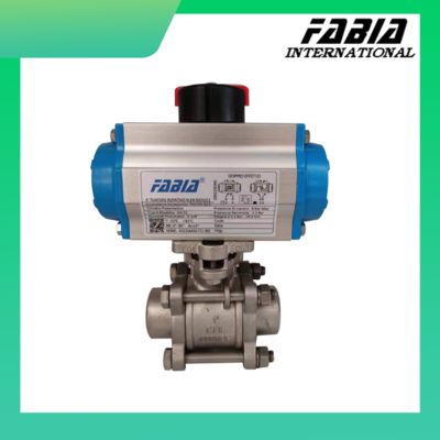 Pneumatic Ball Valve Air Actuated   Stainless Steel  Tooth Two Way Internal